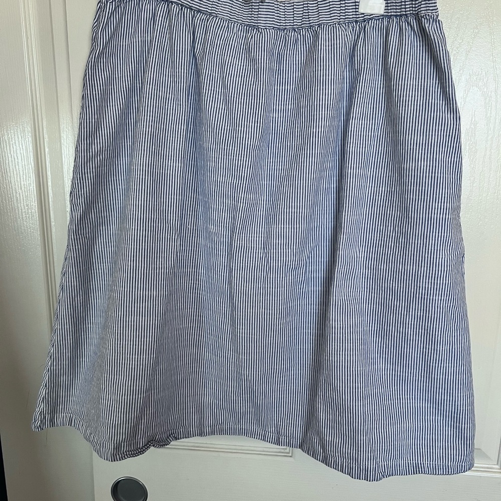 GAP Blue and White Striped Midi Skirt